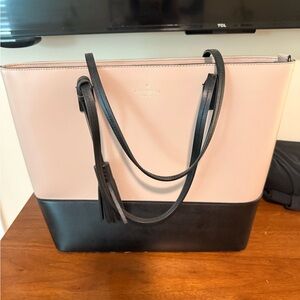 Kate Spade Wright Place Karla Black and Cream Colorblock Tote